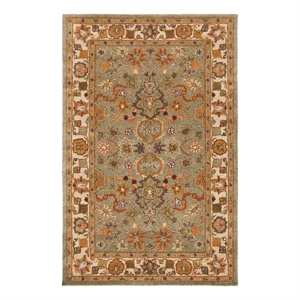 Safavieh Heritage 5'-0&quot x 8'-0&quot Wool Hand Tufted Rug in Green / Beige