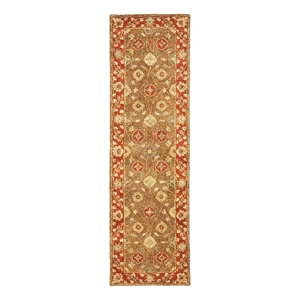 Safavieh Heritage 2'-3&quot x 20'-0&quot Wool Hand Tufted Rug in Beige / Rust
