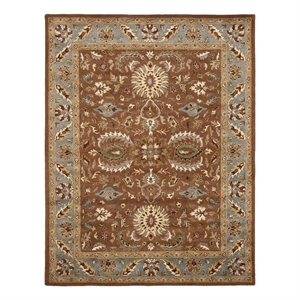 Safavieh Heritage 8'-3&quot x 11'-0&quot Wool Hand Tufted Rug in Brown / Blue