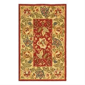Safavieh Chelsea 2'-6&quot x 4'-0&quot Wool Hand Hooked Rug in Red / Ivory