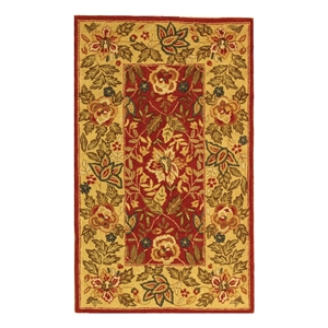 Safavieh Chelsea 2'-9&quot x 4'-9&quot Wool Hand Hooked Rug in Red / Ivory