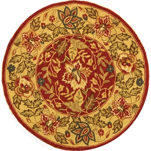 Safavieh Chelsea 3'-0&quot x 3'-0&quot Wool Hand Hooked Rug in Red / Ivory