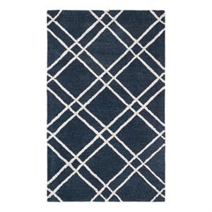 Safavieh Himalaya 3'-0&quot x 5'-0&quot Wool Hand Tufted Rug in Navy / Silver