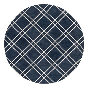 Safavieh Himalaya 6'-0&quot x 6'-0&quot Wool Hand Tufted Rug in Navy / Silver