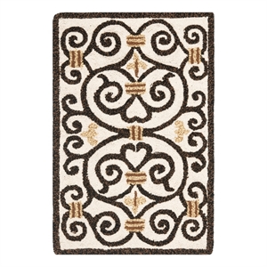 Safavieh Chelsea 1'-8&quot x 2'-6&quot Wool Hand Hooked Rug in Ivory / Brown