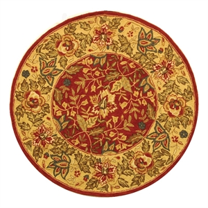 Safavieh Chelsea 4'-0&quot x 4'-0&quot Wool Hand Hooked Rug in Red / Ivory