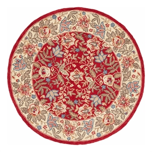Safavieh Chelsea 5'-6&quot x 5'-6&quot Wool Hand Hooked Rug in Red / Ivory
