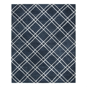 Safavieh Himalaya 8'-0&quot x 10'-0&quot Wool Hand Tufted Rug in Navy / Silver