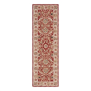 Safavieh Chelsea 2'-6&quot x 12'-0&quot Wool Hand Hooked Rug in Red / Ivory
