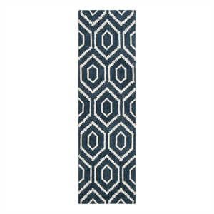Safavieh Himalaya 2'-3&quot x 8'-0&quot Wool Hand Tufted Rug in Navy / Ivory
