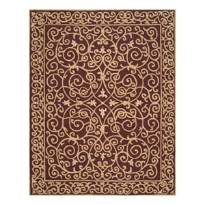 Safavieh Chelsea 9'-0&quot x 12'-0&quot Wool Hand Hooked Rug in Burgundy