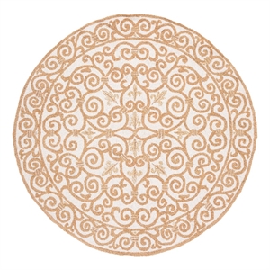 Safavieh Chelsea 5'-6&quot x 5'-6&quot Wool Hand Hooked Rug in Ivory / Gold