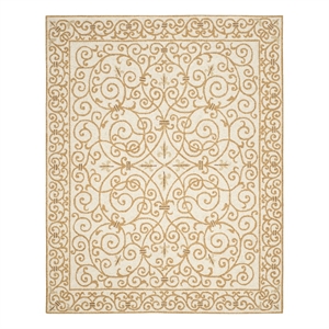 Safavieh Chelsea 6'-0&quot x 9'-0&quot Wool Hand Hooked Rug in Ivory / Gold