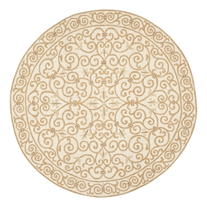 Safavieh Chelsea 8'-0&quot x 8'-0&quot Wool Hand Hooked Rug in Ivory / Gold