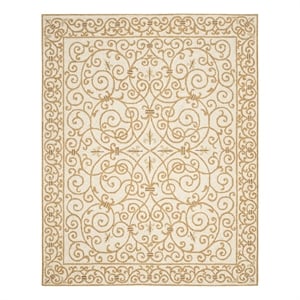 Safavieh Chelsea 9'-0&quot x 12'-0&quot Wool Hand Hooked Rug in Ivory / Gold