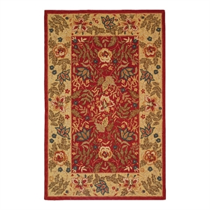 Safavieh Chelsea 8'-0&quot x 8'-0&quot Wool Hand Hooked Rug in Red / Ivory
