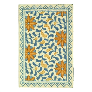 Safavieh Chelsea 1'-8&quot x 2'-6&quot Wool Hand Hooked Rug in Ivory / Blue
