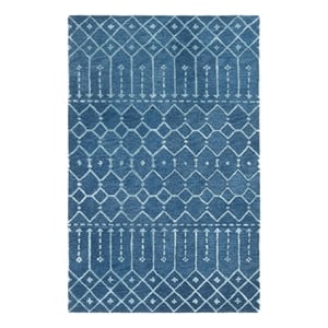 Safavieh Himalaya 5'-0&quot x 8'-0&quot Wool Hand Tufted Rug in Navy / Silver