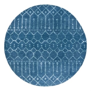 Safavieh Himalaya 6'-0&quot x 6'-0&quot Wool Hand Tufted Rug in Navy / Silver