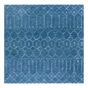 Safavieh Himalaya 6'-0&quot x 6'-0&quot Wool Hand Tufted Rug in Navy / Silver