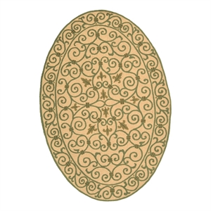 Safavieh Chelsea 4'-6&quot x 6'-6&quot Wool Hand Hooked Rug in Yellow / Green