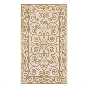 Safavieh Chelsea 2'-9&quot x 4'-9&quot Wool Hand Hooked Rug in Ivory / Gold