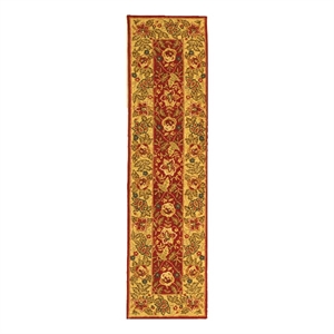 Safavieh Chelsea 2'-6&quot x 10'-0&quot Wool Hand Hooked Rug in Red / Ivory