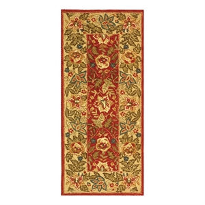 Safavieh Chelsea 2'-6&quot x 12'-0&quot Wool Hand Hooked Rug in Red / Ivory