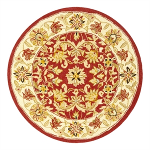 Safavieh Chelsea 3'-0&quot x 3'-0&quot Wool Hand Hooked Rug in Red / Ivory