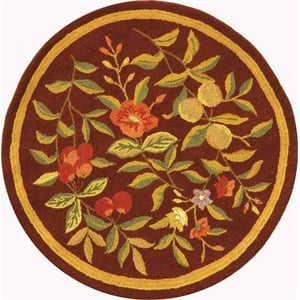 Safavieh Chelsea 3'-0&quot x 3'-0&quot Wool Hand Hooked Rug in Burgundy
