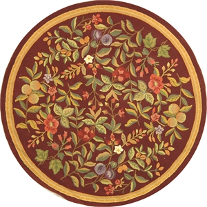 Safavieh Chelsea 5'-6&quot x 5'-6&quot Wool Hand Hooked Rug in Burgundy