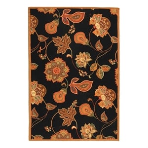 Safavieh Chelsea 6'-0&quot x 9'-0&quot Wool Hand Hooked Rug in Black / Orange
