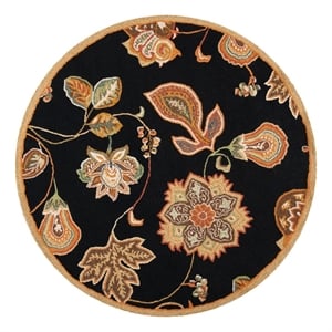 Safavieh Chelsea 8'-0&quot x 8'-0&quot Wool Hand Hooked Rug in Black / Orange
