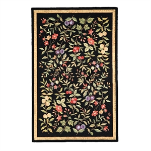Safavieh Chelsea 2'-9&quot x 4'-9&quot Wool Hand Hooked Rug in Black