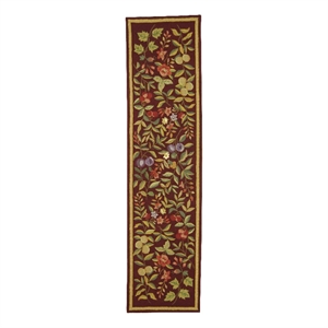 Safavieh Chelsea 2'-6&quot x 10'-0&quot Wool Hand Hooked Rug in Burgundy