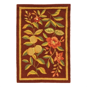 Safavieh Chelsea 2'-6&quot x 4'-0&quot Wool Hand Hooked Rug in Burgundy
