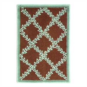 Safavieh Chelsea 1'-8&quot x 2'-6&quot Wool Hand Hooked Rug in Brown / Blue