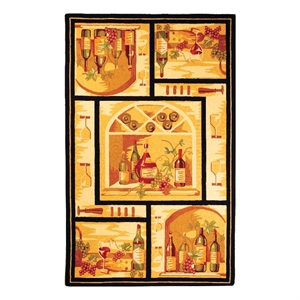Safavieh Chelsea 8'-0&quot x 8'-0&quot Wool Hand Hooked Rug in Gold / Multi-Color