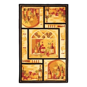 Safavieh Chelsea 9'-0&quot x 12'-0&quot Wool Hand Hooked Rug in Gold / Multi-Color