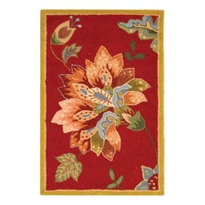 Safavieh Chelsea 1'-8&quot x 2'-6&quot Wool Hand Hooked Rug in Red