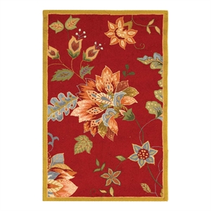 Safavieh Chelsea 2'-6&quot x 4'-0&quot Wool Hand Hooked Rug in Red