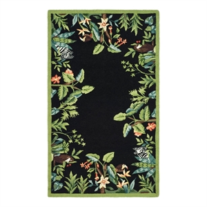 Safavieh Chelsea 2'-9&quot x 4'-9&quot Wool Hand Hooked Rug in Black / Green