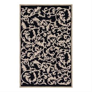 Safavieh Chelsea 2'-9&quot x 4'-9&quot Wool Hand Hooked Rug in Black