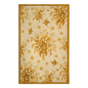 Safavieh Chelsea 2'-6&quot x 4'-0&quot Wool Hand Hooked Rug in Ivory / Gold