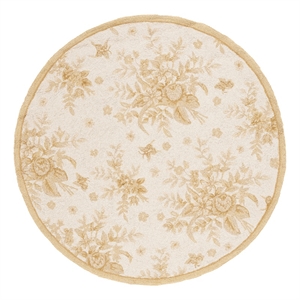 Safavieh Chelsea 3'-0&quot x 3'-0&quot Wool Hand Hooked Rug in Ivory / Gold