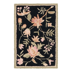Safavieh Chelsea 1'-8&quot x 2'-6&quot Wool Hand Hooked Rug in Black