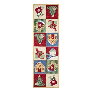 Safavieh Chelsea 2'-6&quot x 8'-0&quot Wool Hand Hooked Rug in White / Multi-Color
