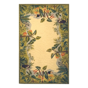 Safavieh Chelsea 1'-8&quot x 2'-6&quot Wool Hand Hooked Rug in Beige / Green
