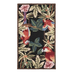 Safavieh Chelsea 2'-9&quot x 4'-9&quot Wool Hand Hooked Rug in Black