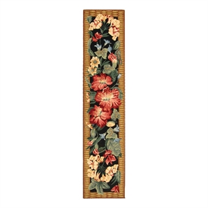 safavieh chelsea 2'-6&quot x 12'-0&quot wool hand hooked rug in black / brown